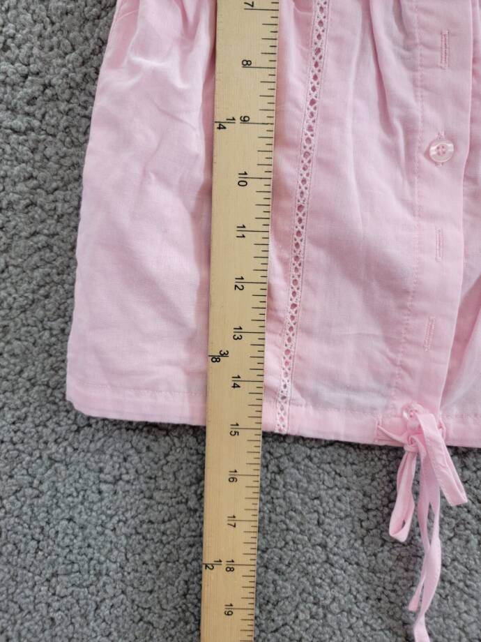 KatieJnyc Willow Top Girls' L Baby Pink Straight Neck Sleeveless Button Closure
