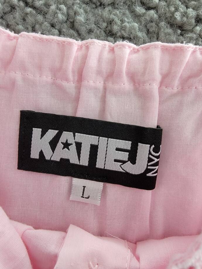 KatieJnyc Willow Top Girls' L Baby Pink Straight Neck Sleeveless Button Closure
