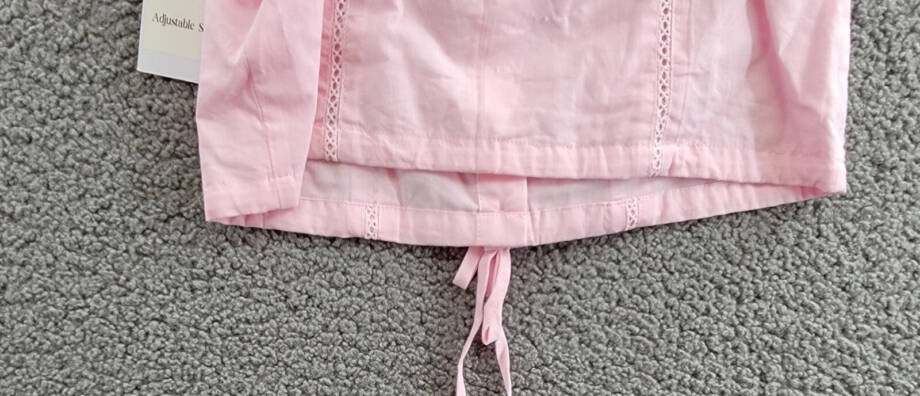 KatieJnyc Willow Top Girls' L Baby Pink Straight Neck Sleeveless Button Closure