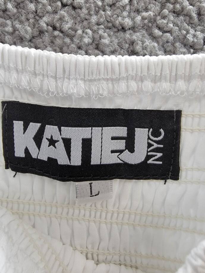 KatieJnyc Joanna Smocked Crop Top Girls L White Solid Square Neck Pullover S/S