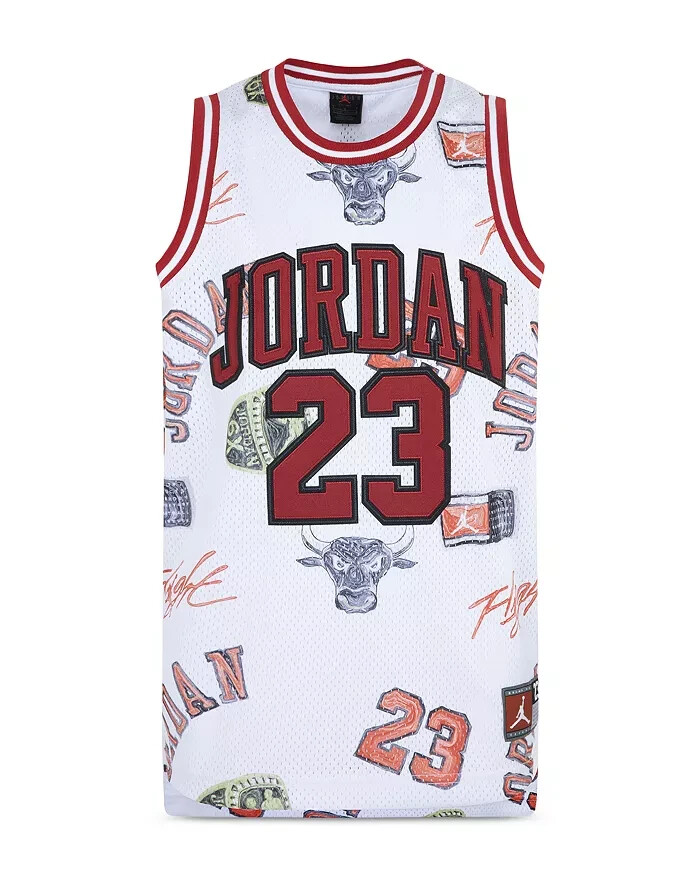 JORDAN Chicago Bulls Jordan 23 Jersey Top Boys' L White Multi Crewneck Pullover