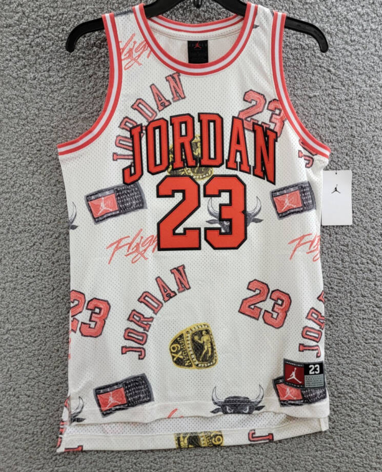 JORDAN Chicago Bulls Jordan 23 Jersey Top Boys' L White Multi Crewneck Pullover