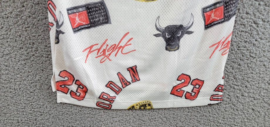 JORDAN Chicago Bulls Jordan 23 Jersey Top Boys' L White Multi Crewneck Pullover