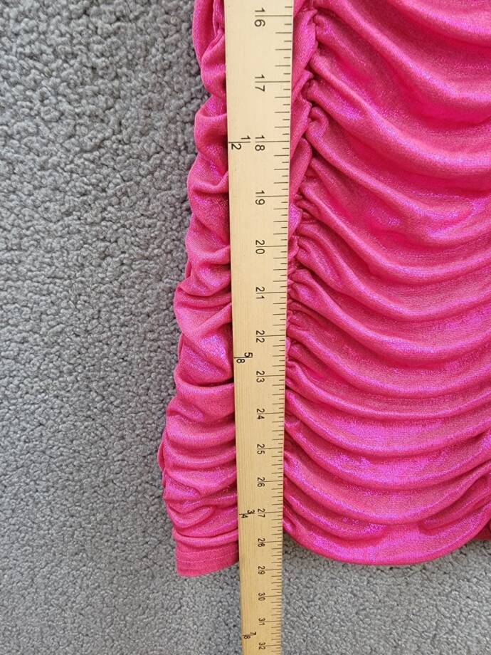 With Jules Ruched Sleeveless Dress Big Girls' XL Bright Pink Back Zip Closure