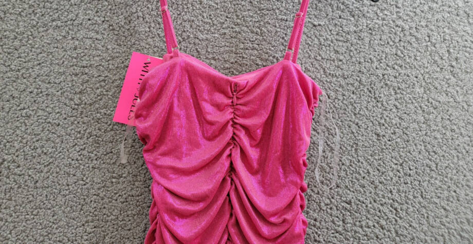 With Jules Ruched Sleeveless Dress Big Girls' XL Bright Pink Back Zip Closure