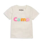 KatieJnyc Camp Tee Girls' M Vintage White Multi Crewneck Short Sleeve Pullover