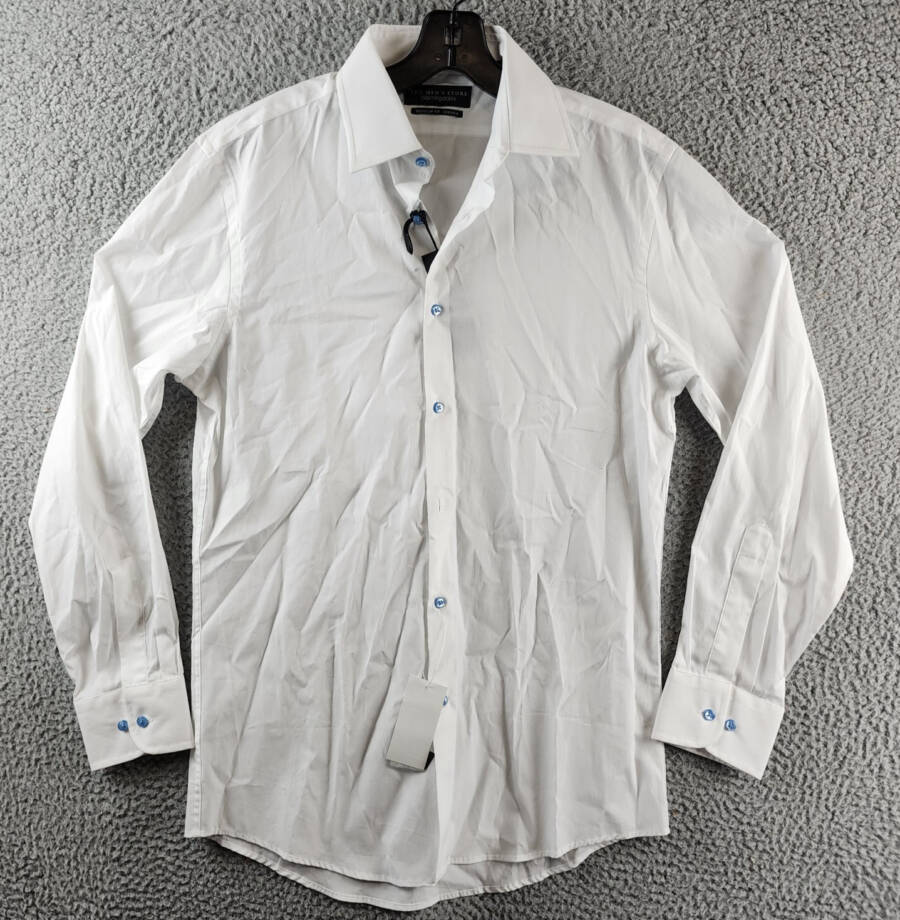 The Men's Store at Bloomingdale's Solid Regular Dress Shirt Men's 15 32/33 White