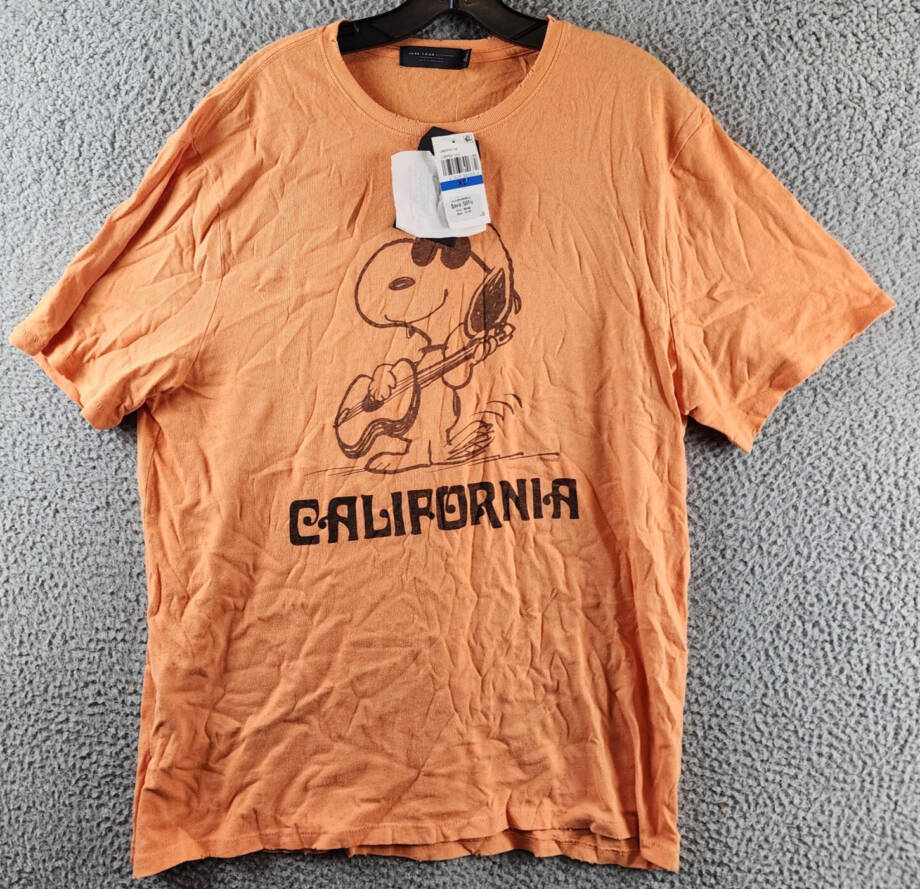 Junk Food Clothing Snoopy California Vintage T-Shirt Men's XL Copper Tan S/S