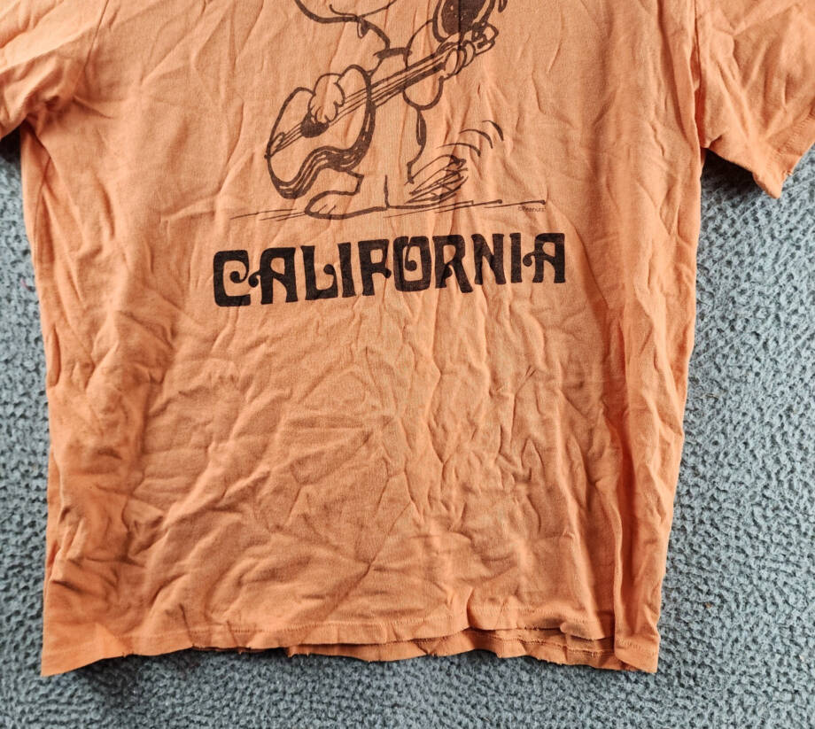 Junk Food Clothing Snoopy California Vintage T-Shirt Men's XL Copper Tan S/S