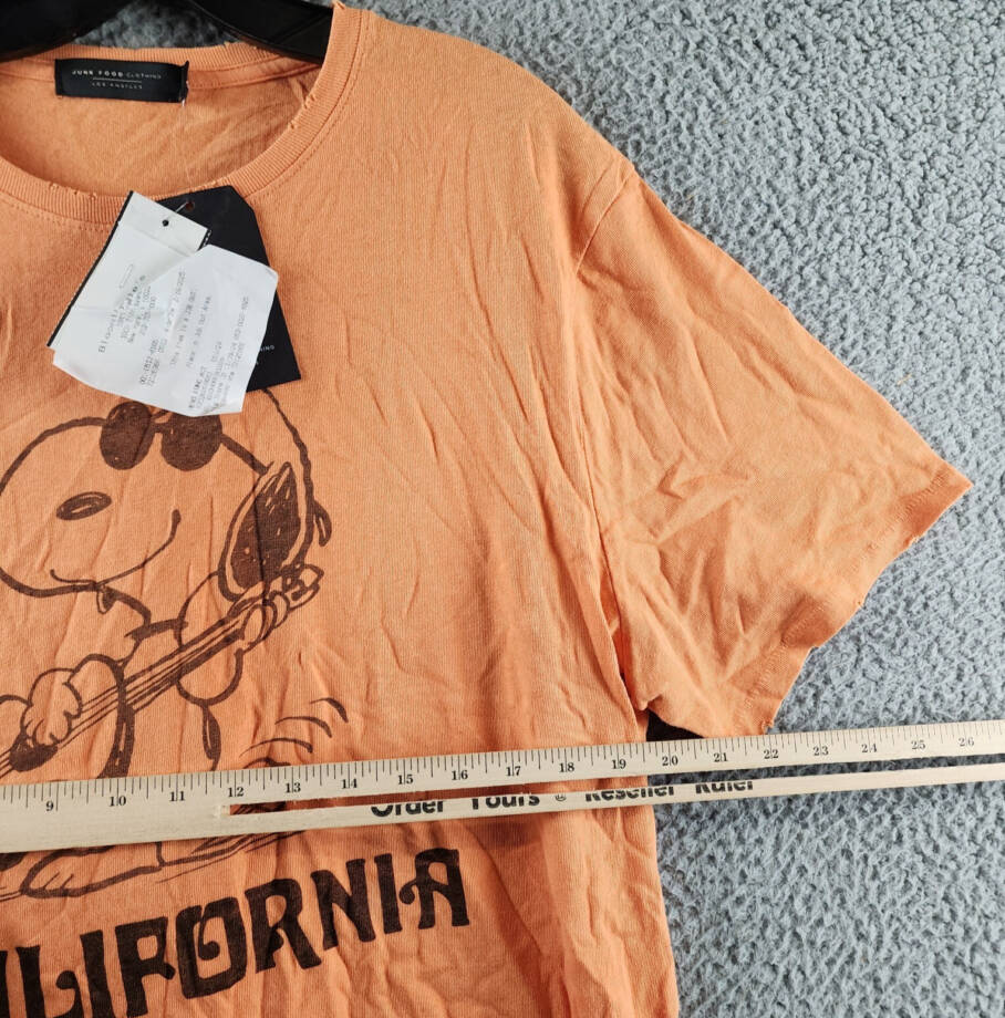 Junk Food Clothing Snoopy California Vintage T-Shirt Men's XL Copper Tan S/S