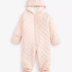 First Impressions Hooded Quilted Footed Snowsuit Baby Girls' 18M Pale Blush L/S