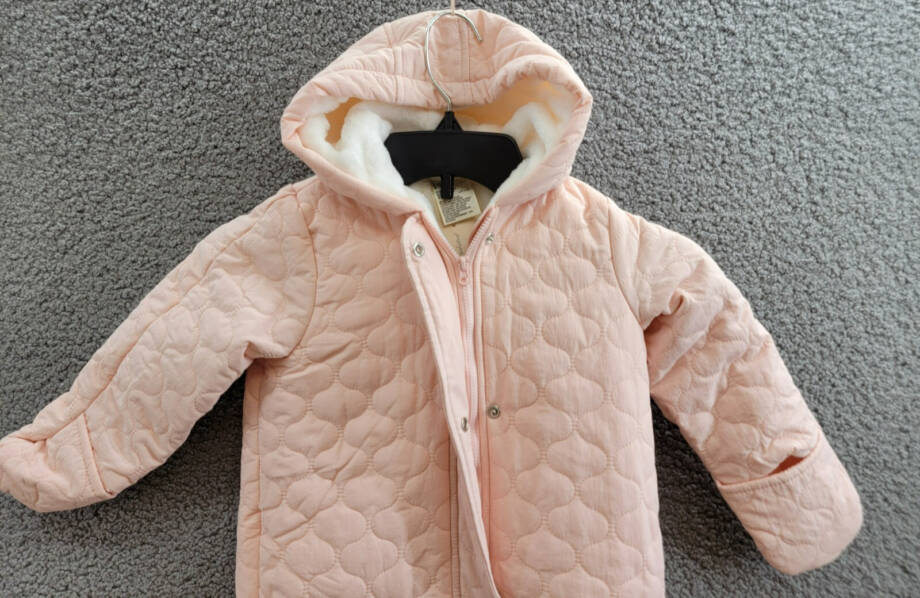 First Impressions Hooded Quilted Footed Snowsuit Baby Girls' 18M Pale Blush L/S