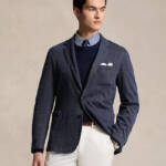Polo Ralph Lauren Glen Plaid Blazer Mens M Navy Notch Lapels Single Vent Unlined