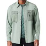 BASS OUTDOOR Relaxed Fit Worker Shirt Jacket Men's XL Lily Pad Point Collar L/S