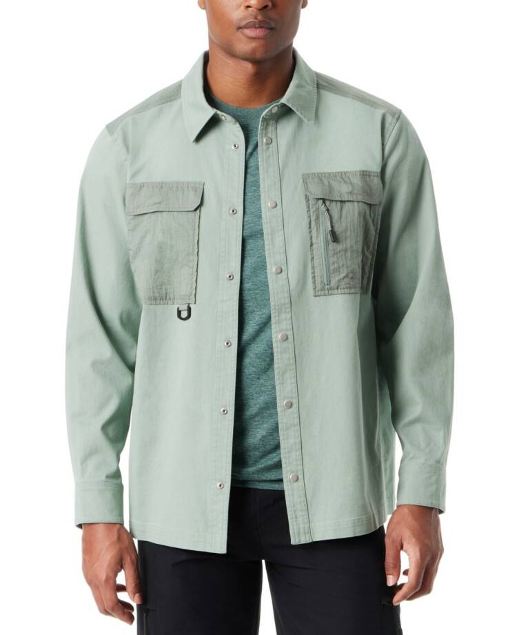 BASS OUTDOOR Relaxed Fit Worker Shirt Jacket Men's XL Lily Pad Point Collar L/S