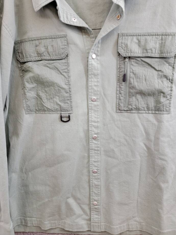 BASS OUTDOOR Relaxed Fit Worker Shirt Jacket Men's XL Lily Pad Point Collar L/S