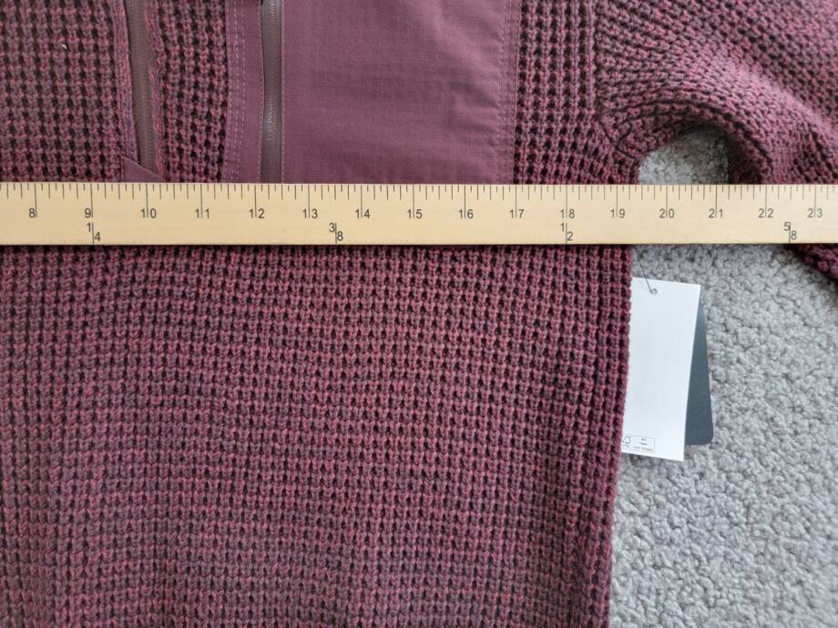 BASS OUTDOOR Quarter-Zip Long Sleeve Pullover Patch Sweater Men's S Fudge Ribbed