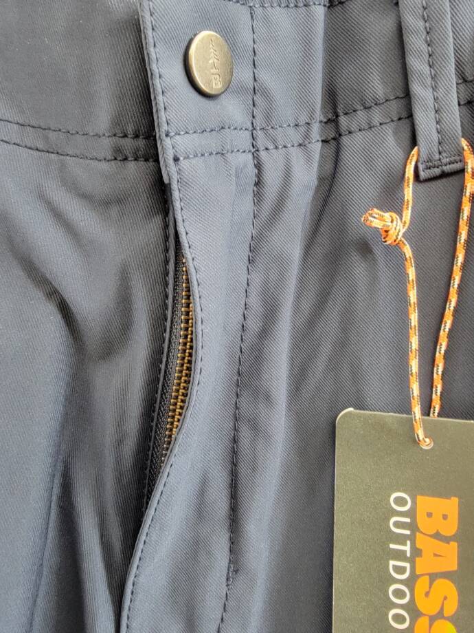 BASS OUTDOOR Slim-Straight Fit Traveler Pants Men's 38 Navy Blazer Zip & Button