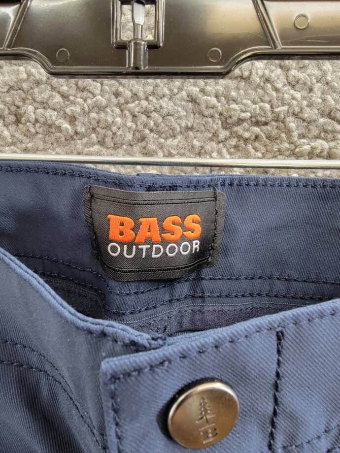 BASS OUTDOOR Slim-Straight Fit Traveler Pants Men's 38 Navy Blazer Zip & Button