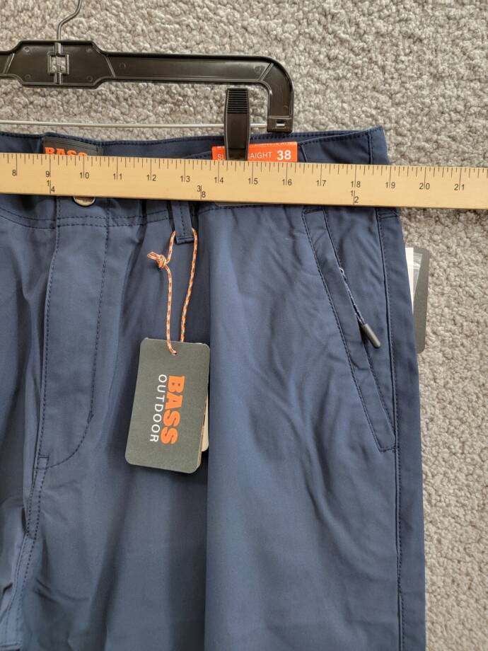 BASS OUTDOOR Slim-Straight Fit Traveler Pants Men's 38 Navy Blazer Zip & Button