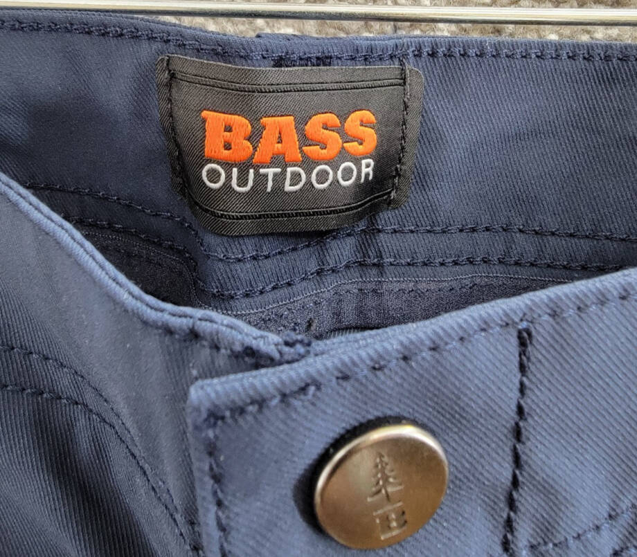 BASS OUTDOOR Slim-Straight Fit Traveler Pants Men's 38 Navy Blazer Zip & Button
