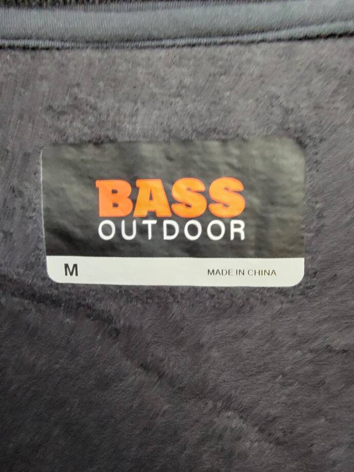 BASS OUTDOOR Regular-Fit Mixed-Media 1/4-Snap Hoodie Men's M Black Beauty L/S