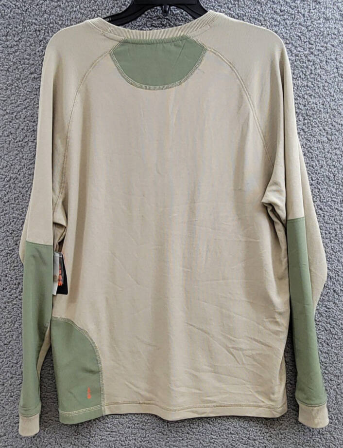 BASS OUTDOOR Hiker Henley Long-Sleeve Thermal Top Mens S Trench Coat Ribbed Cuff