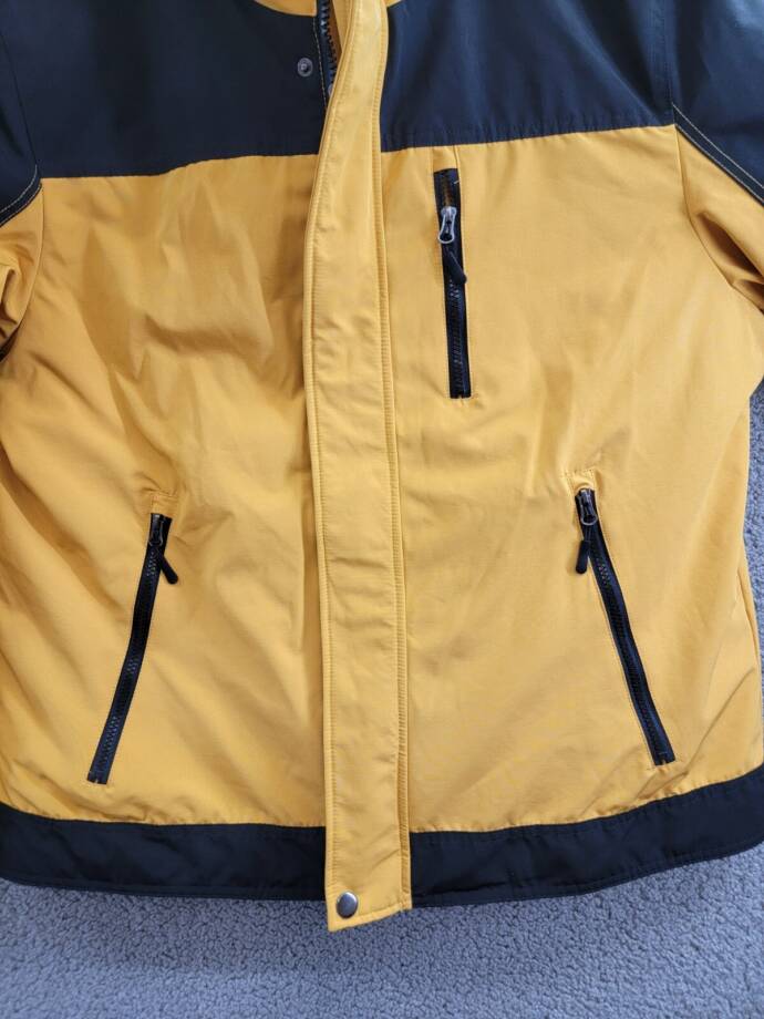Club Room 3-in-1 All Weather Hooded Jacket Men's XL Yellow Snap Zip Closure L/S