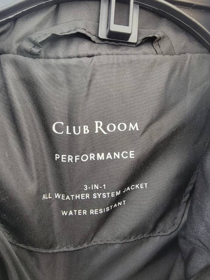 Club Room 3-in-1 All Weather Hooded Jacket Men's XL Yellow Snap Zip Closure L/S