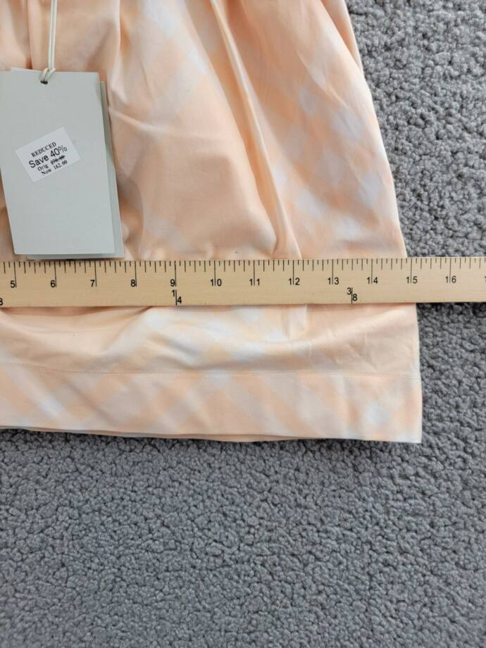 Burberry Marcy Check Shorts Big Girls 14Y Pastel Peach Elastic Waist Pull On