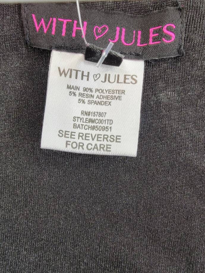 With Jules Open Front Cropped Shrug Big Girls' M Black Solid Long Sleeve Pull On