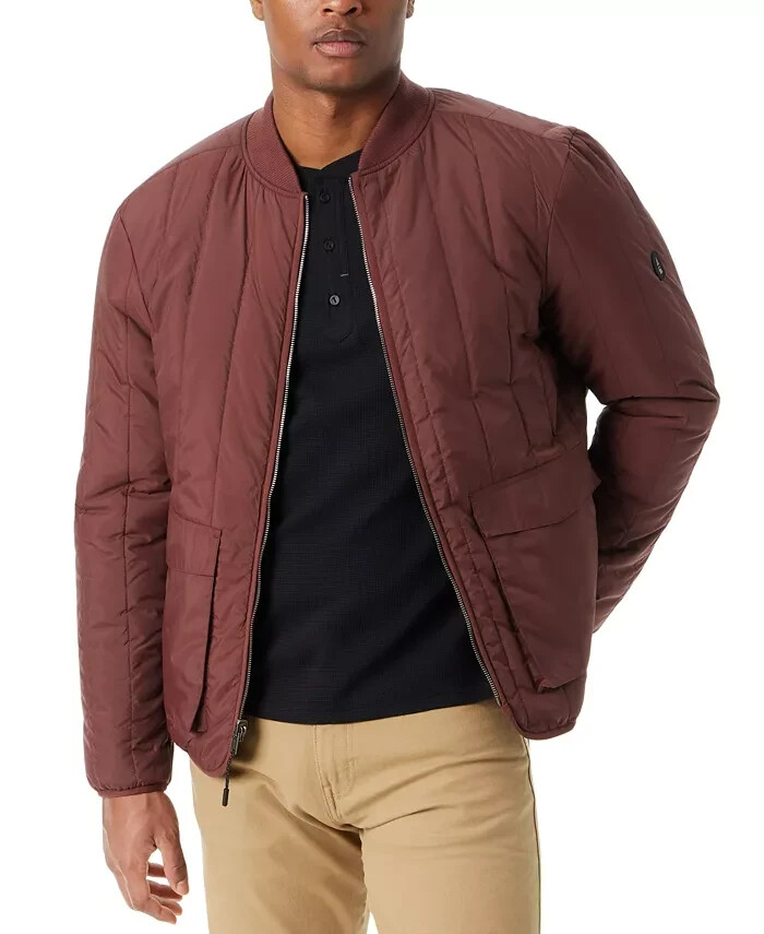 BASS OUTDOOR Reversible Zip Front Liner Jacket Men's XL Rum Raisin Long Sleeve