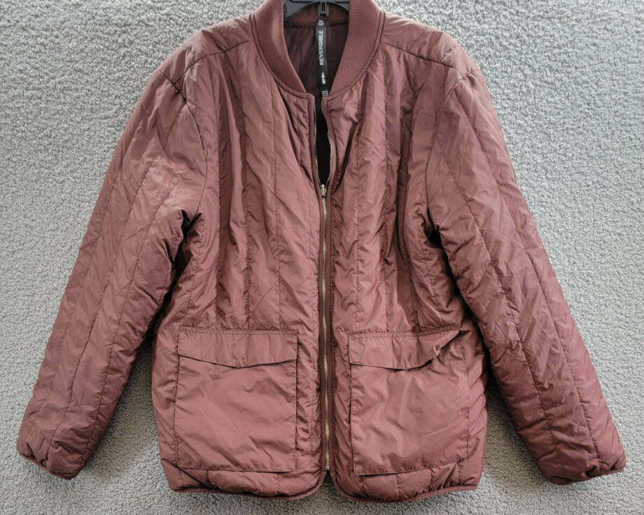BASS OUTDOOR Reversible Zip Front Liner Jacket Men's XL Rum Raisin Long Sleeve