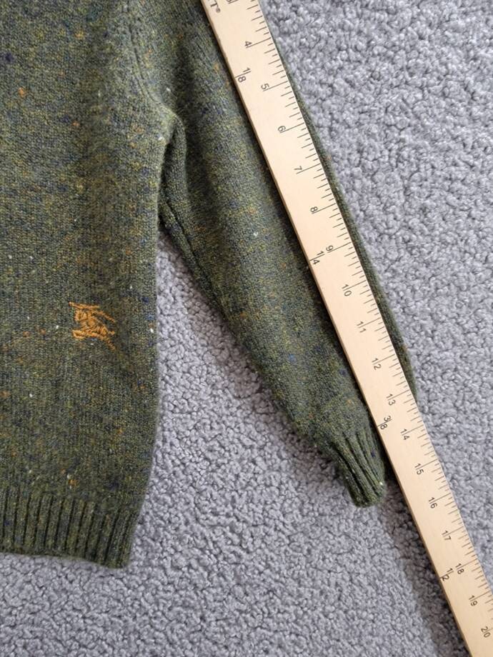 Burberry Wool Cashmere Blend Sweater Boys 6Y Loden Crewneck Long Sleeve Pullover