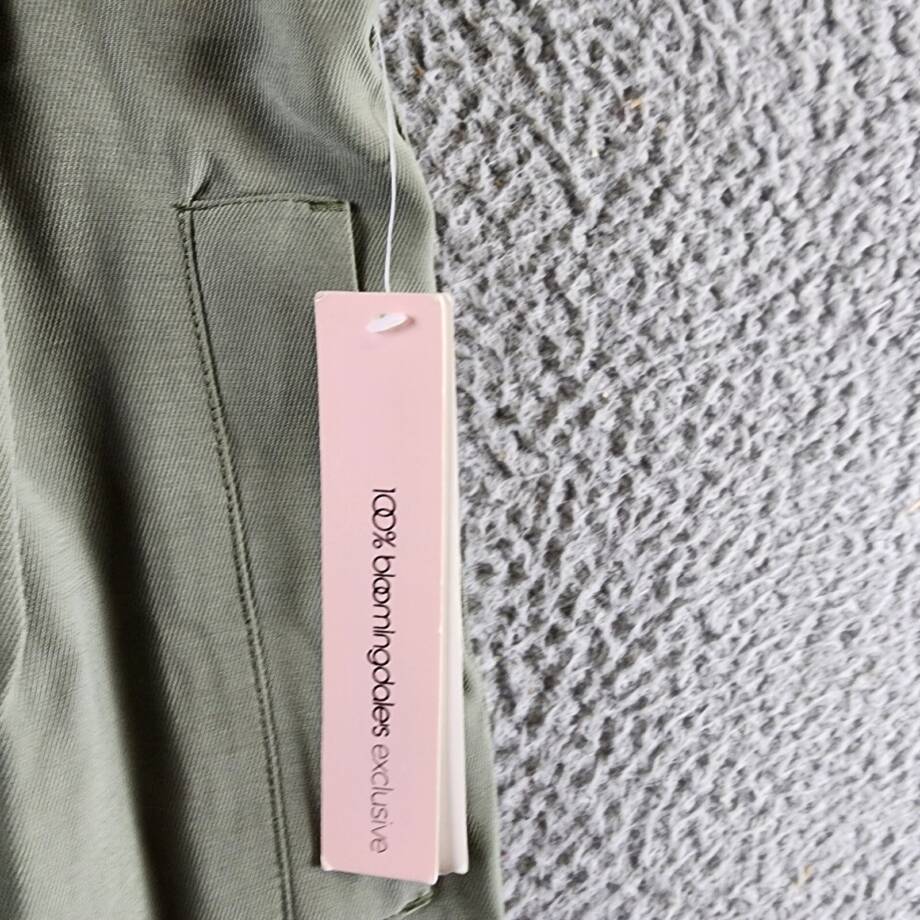 AQUA Pleated Cargo Pants Women's XL Basil Solid Side Pockets Button Zip Closure