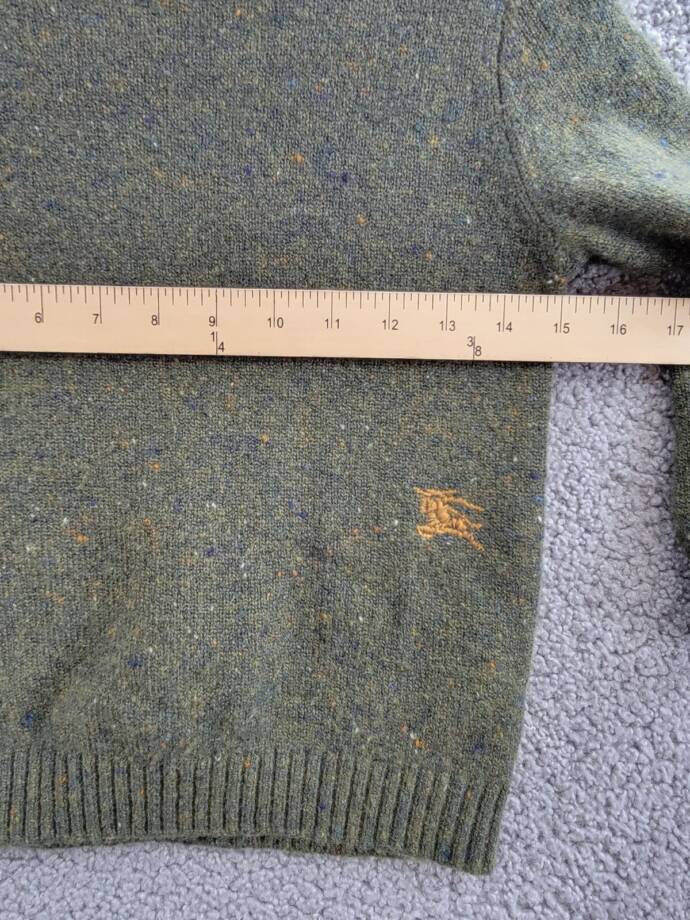 Burberry Wool Cashmere Blend Sweater Boys 6Y Loden Crewneck Long Sleeve Pullover