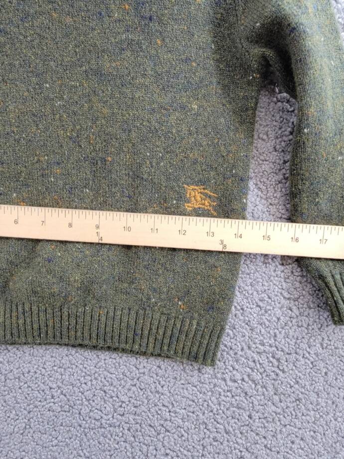 Burberry Wool Cashmere Blend Sweater Boys 6Y Loden Crewneck Long Sleeve Pullover