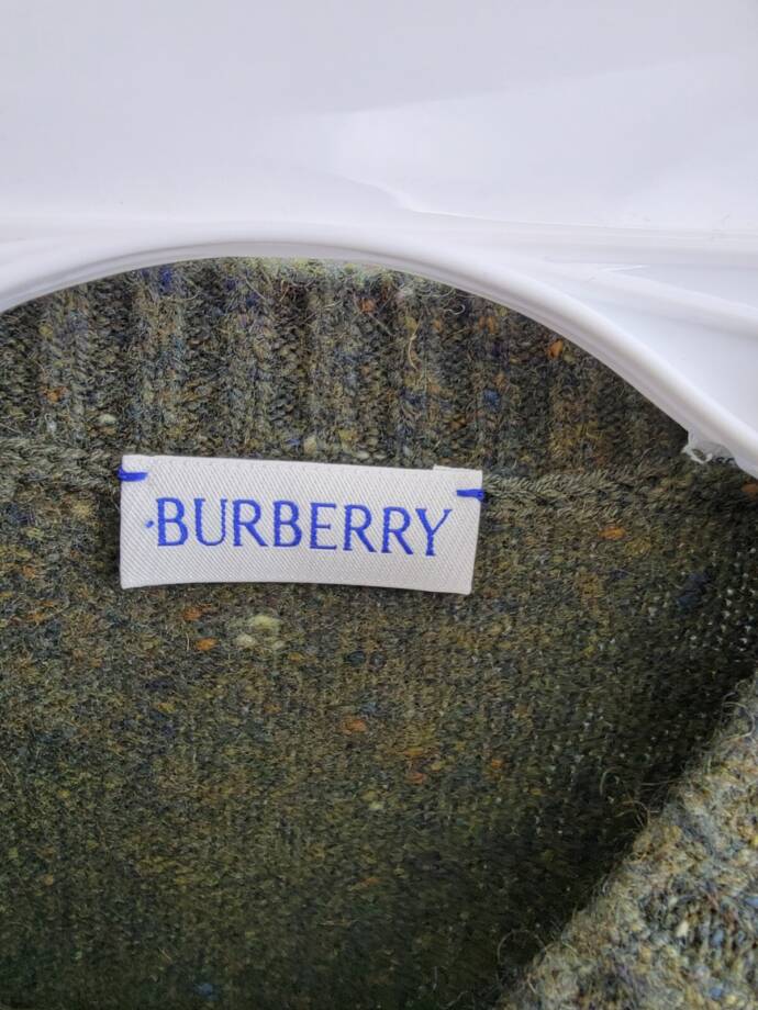 Burberry Wool Cashmere Blend Sweater Boys 6Y Loden Crewneck Long Sleeve Pullover
