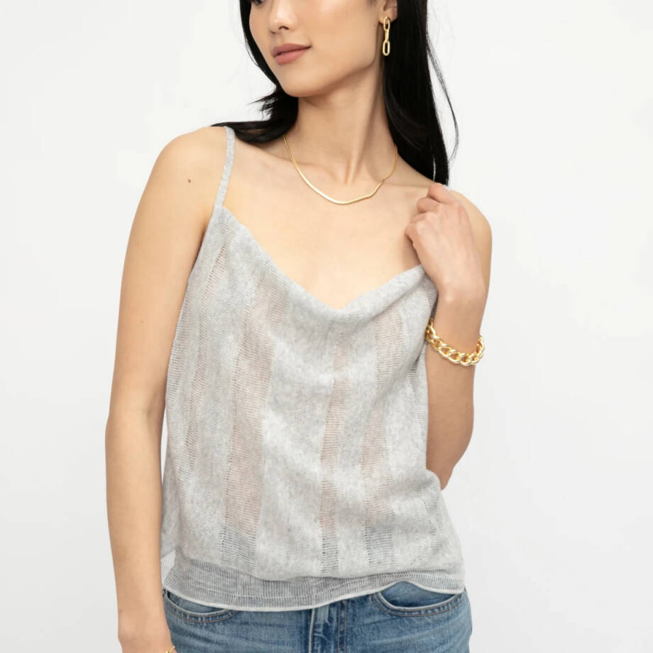 ATM Anthony Thomas Melillo Linen Blend Camisole Top Women's M Shimmer Pullover