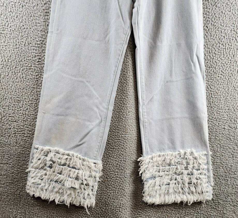 DL1961 x KSENIASCHNAIDER Zoie Fringe Wide-Leg Jeans Women's 24 Light Blue Denim