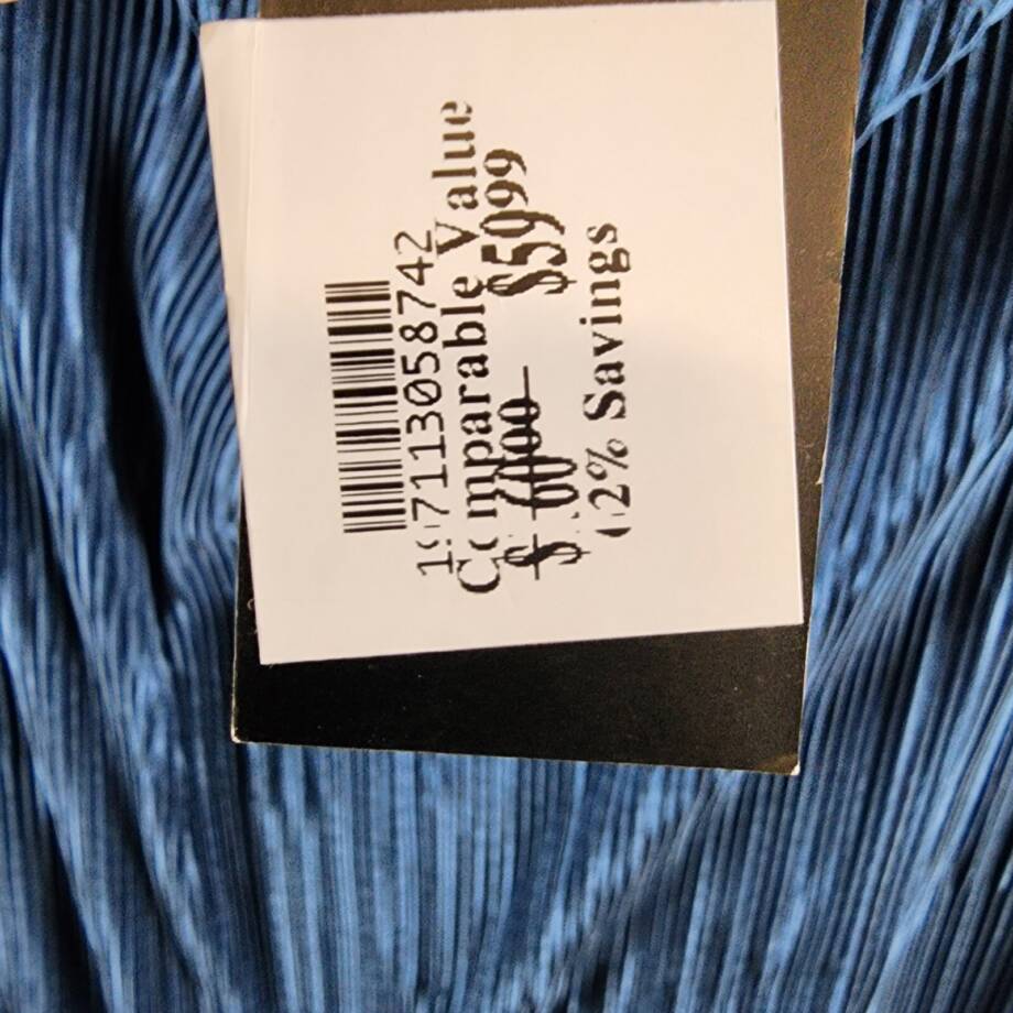 Renee C. Plisse Side Slit Maxi Skirt Women's L Dark Blue Elastic Waist Pull On