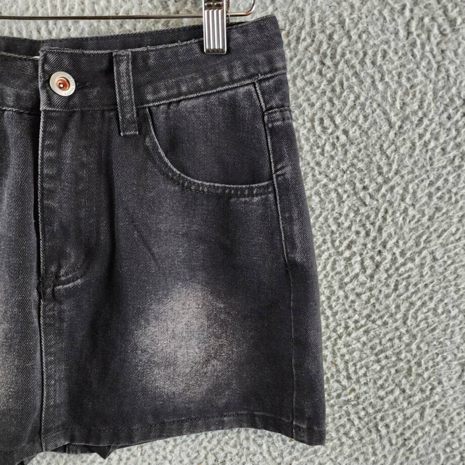 Madonna & Co Denim Mini Skirt Women's M Dark Wash Embroidered Button Zip Closure