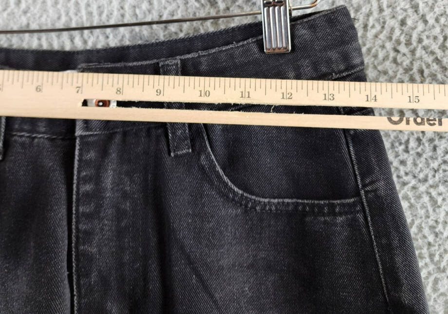 Madonna & Co Denim Mini Skirt Women's M Dark Wash Embroidered Button Zip Closure