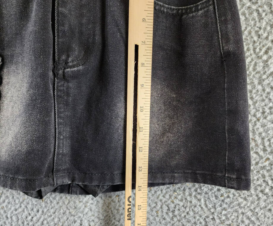 Madonna & Co Denim Mini Skirt Women's M Dark Wash Embroidered Button Zip Closure