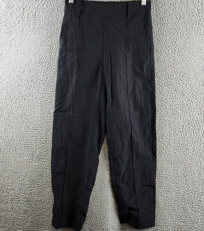 VINCE. Cropped Wool Blend Tapered Pants Women's XXS Black Elastic Waist Pull On