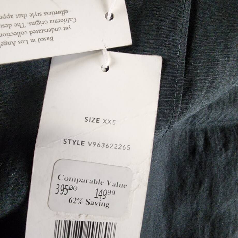 VINCE. Cropped Wool Blend Tapered Pants Women's XXS Black Elastic Waist Pull On