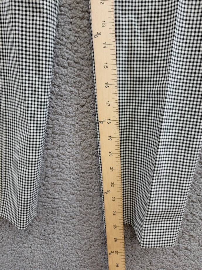 Theory Tailored Check Cropped Pants Women' 00 Black Multi Wool Blend Hook & Bar
