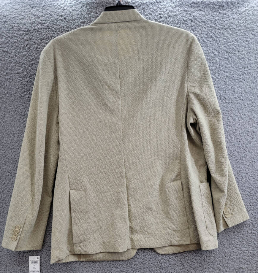Alfani Classic-Fit Textured Seersucker Suit Jacket Men's XL Twill Notched Lapel