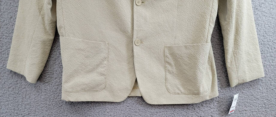 Alfani Classic-Fit Textured Seersucker Suit Jacket Men's XL Twill Notched Lapel