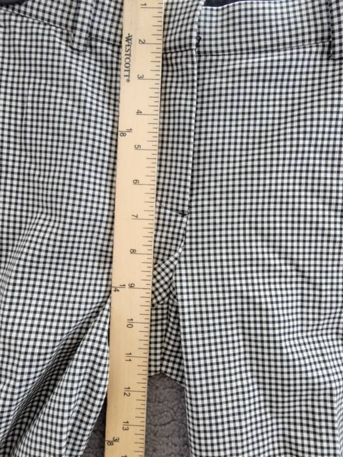 Theory Tailored Check Cropped Pants Women' 00 Black Multi Wool Blend Hook & Bar